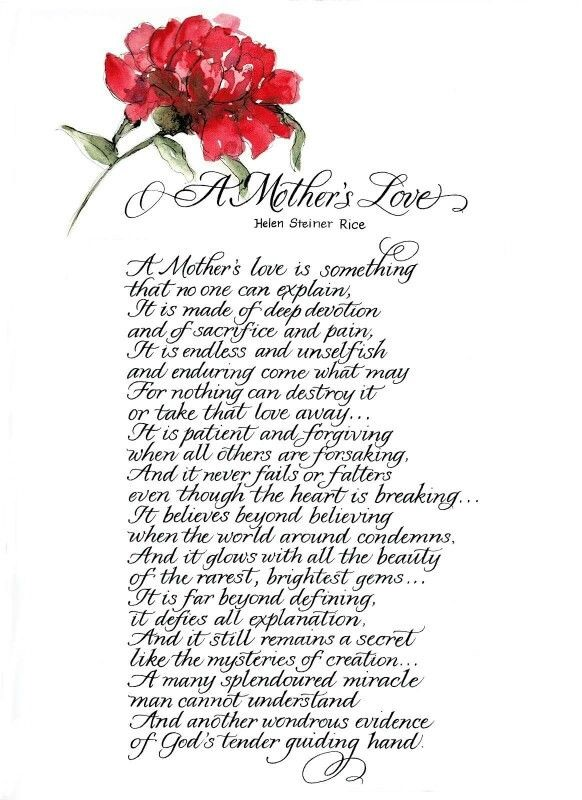 A Mother's Love Poem by Helen Steiner Rice